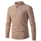 Heren Ribgebreide Shirt met halve ritssluiting